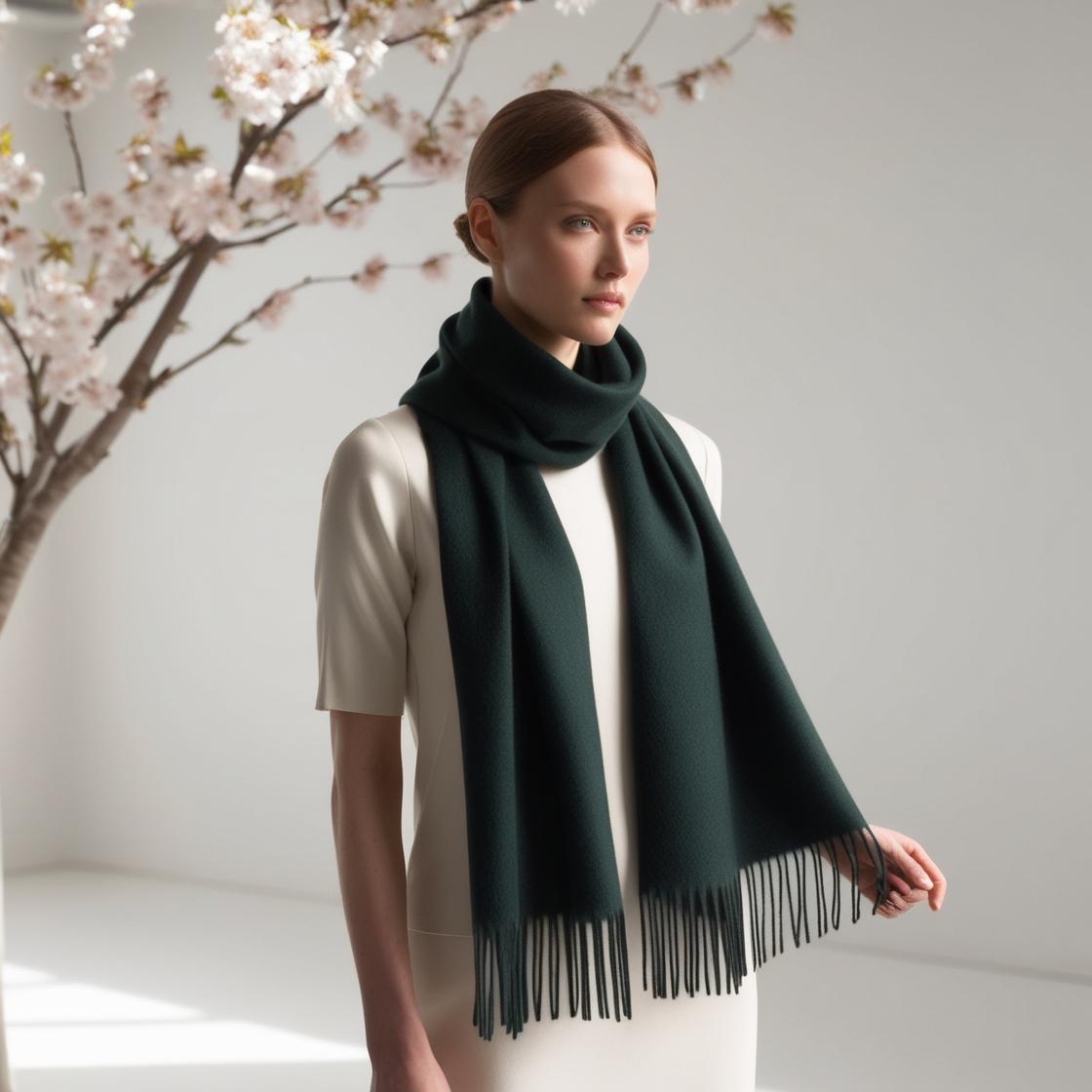 Camelia Cashmere Shawl Donkergroen