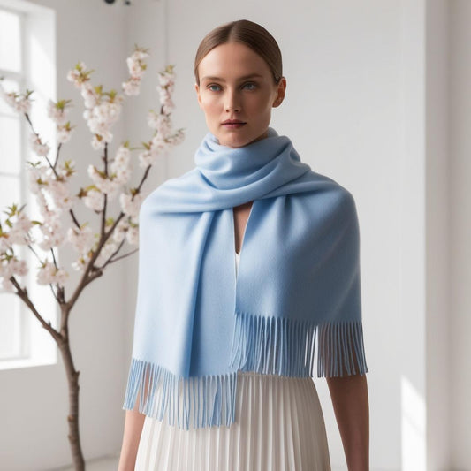 Camelia Cashmere Shawl Lichtblauw