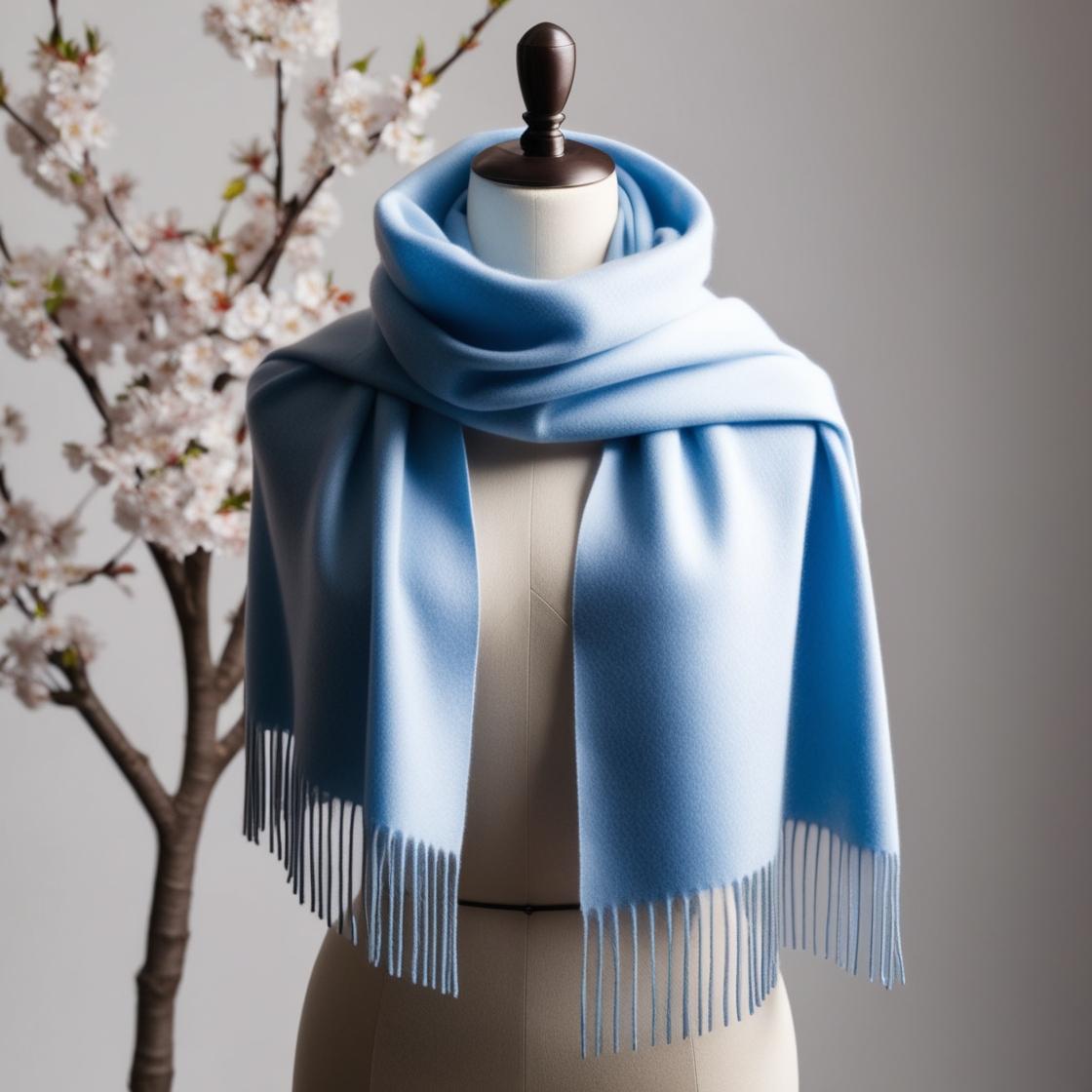 Camelia Cashmere Shawl Lichtblauw