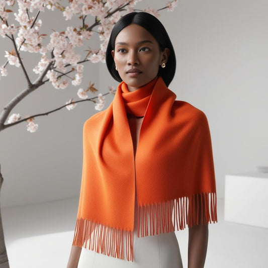 Camelia Cashmere Shawl Oranje