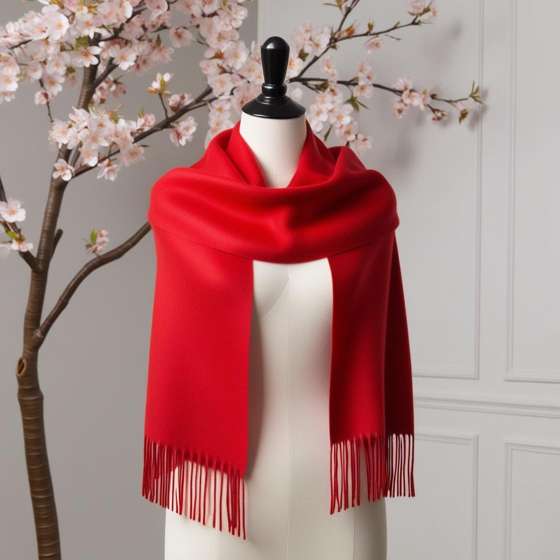 Camelia Cashmere Shawl Rood