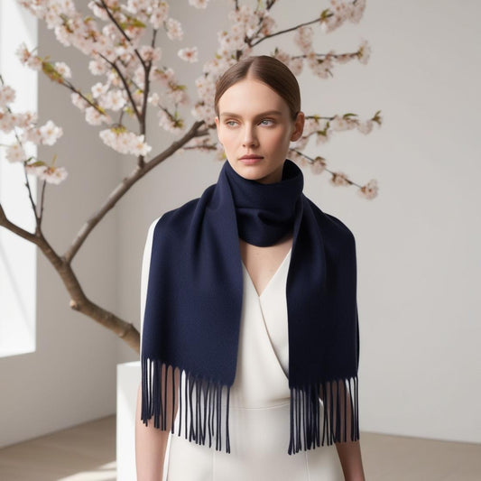 Camelia Cashmere Shawl Donkerblauw