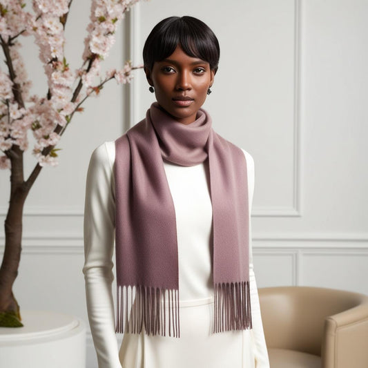 Camelia Cashmere Shawl Aubergine