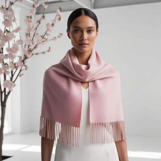 Camelia Cashmere Shawl Lichtroze