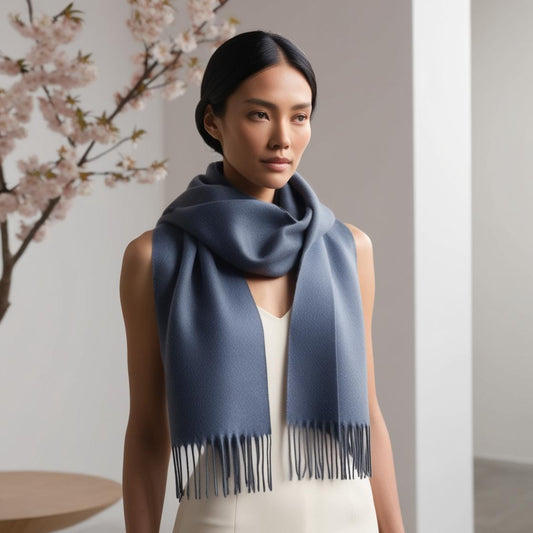 Camelia Cashmere Shawl Oudblauw