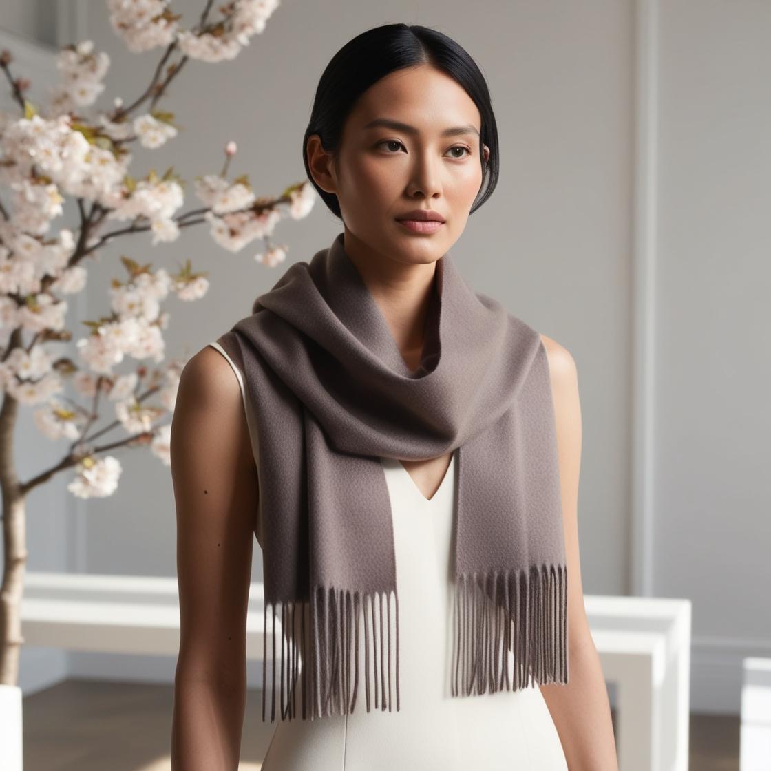 Camelia Cashmere Shawl Taupe