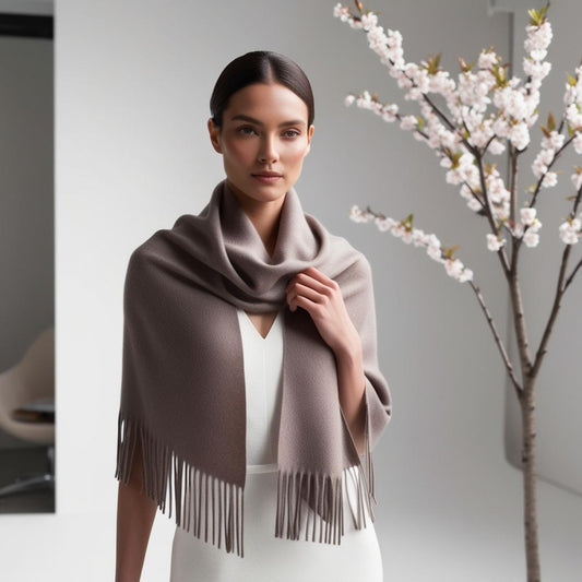 Camelia Cashmere Shawl Taupe